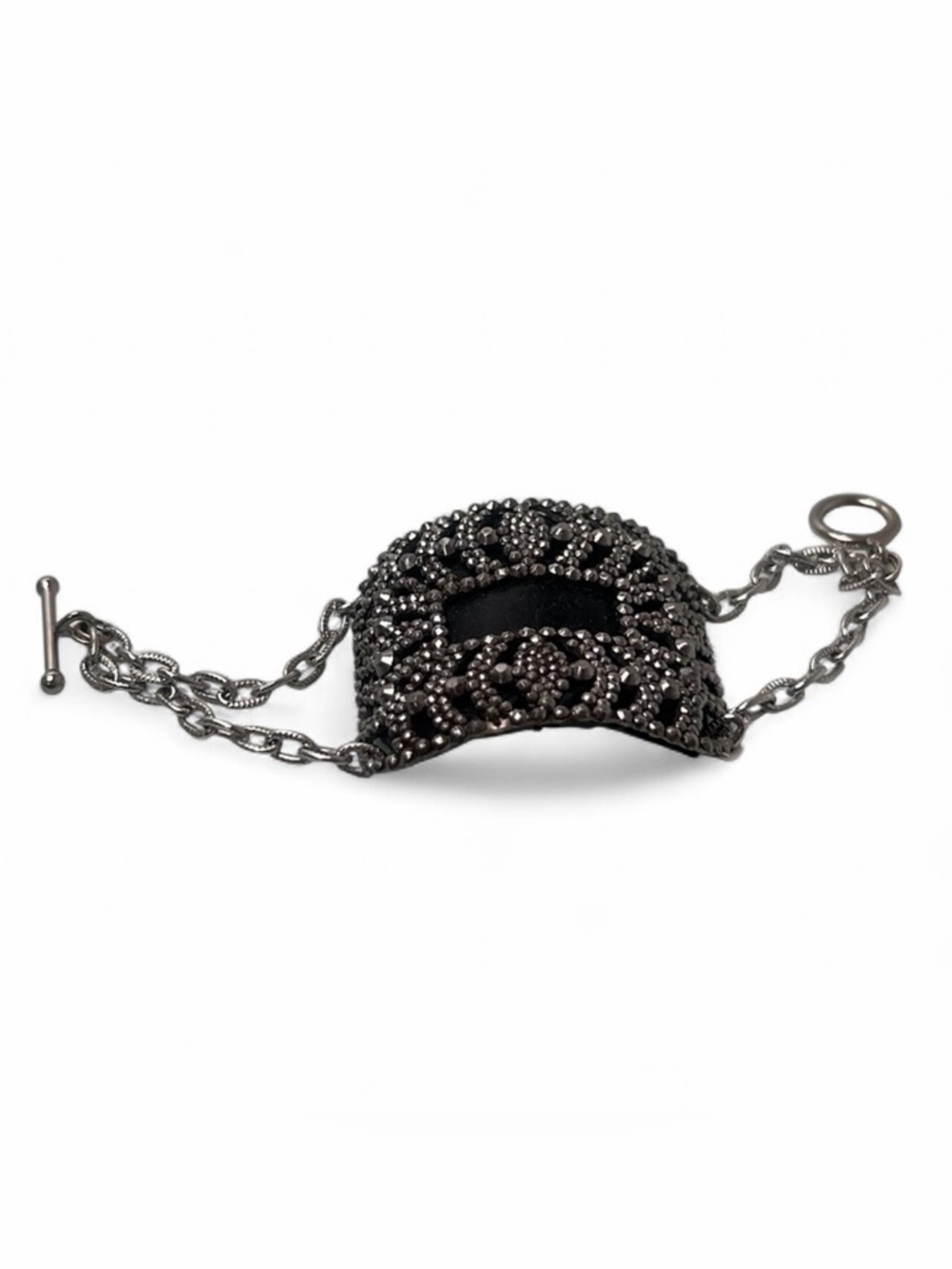 Antique Victorian Cut Steel Shoe Buckle Bracelet Silver - Picture 6 of 7